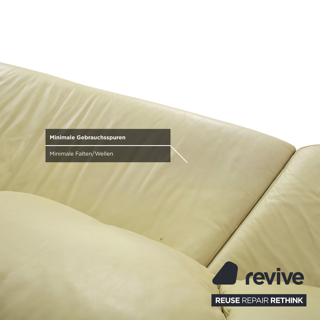 Rolf Benz 3000 Leder Viersitzer Pistazie Grün Sofa Couch