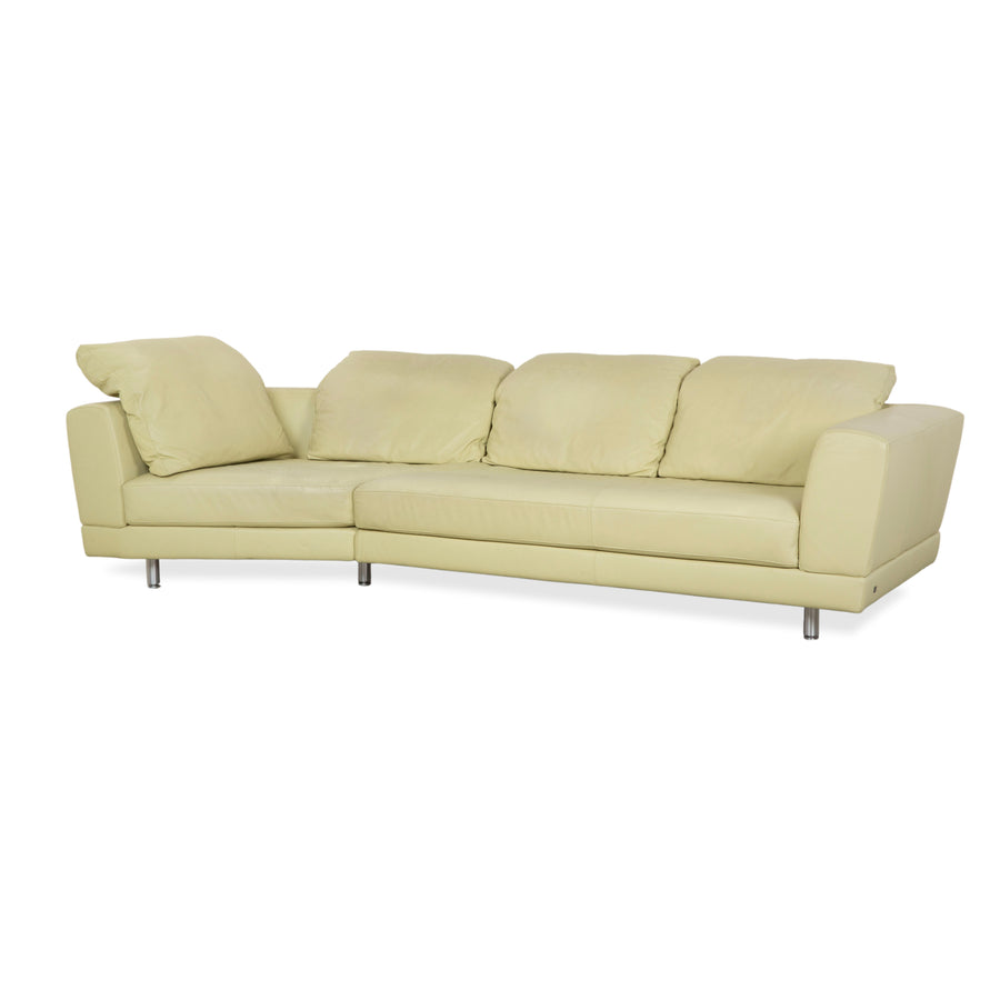 Rolf Benz 3000 Leder Viersitzer Pistazie Grün Sofa Couch