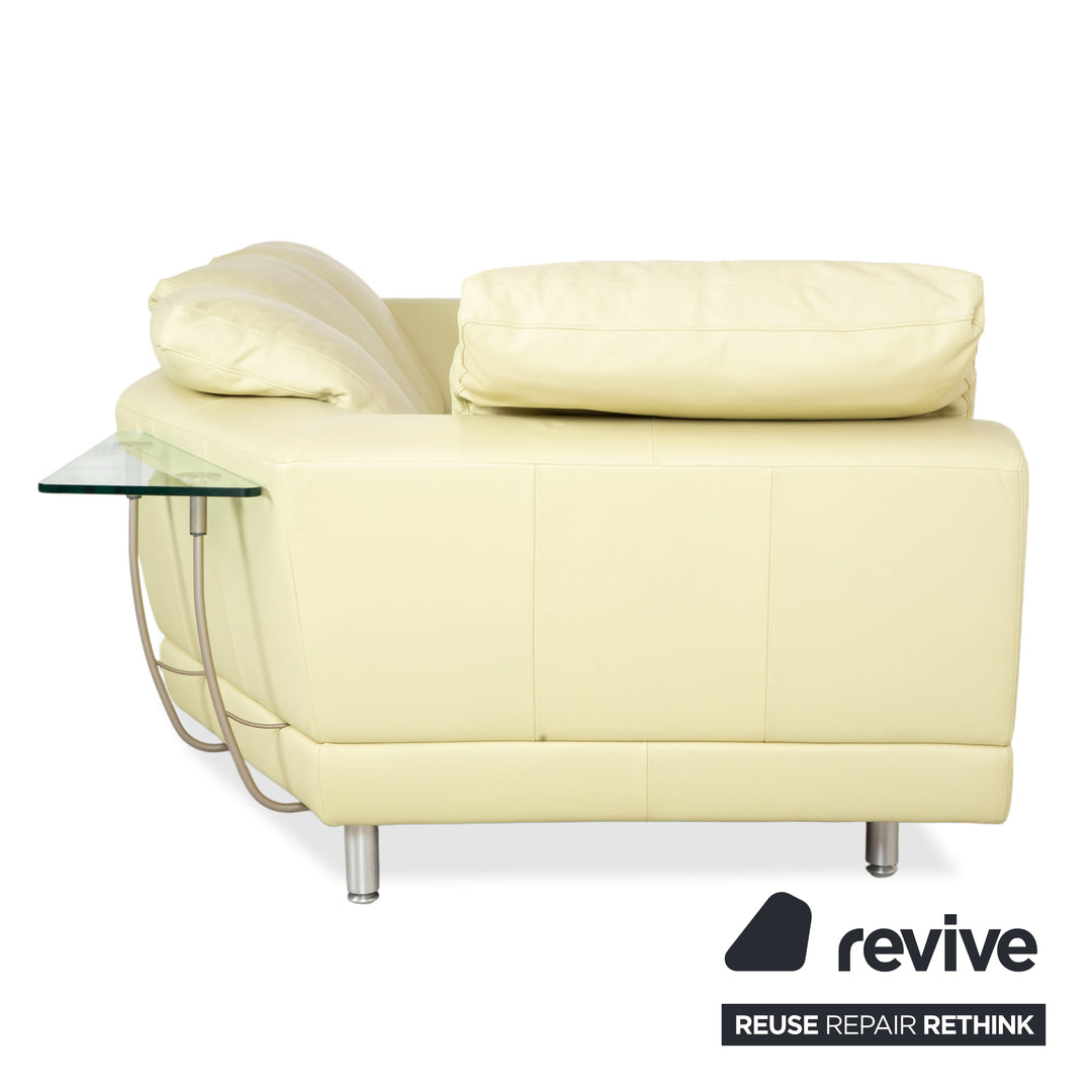 Rolf Benz 3000 Leder Viersitzer Pistazie Grün Sofa Couch