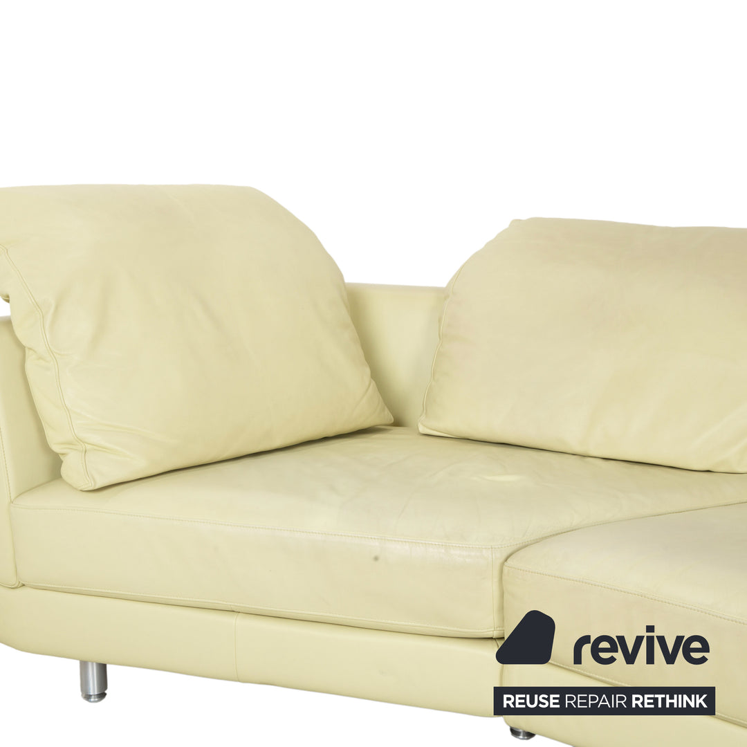 Rolf Benz 3000 Leder Viersitzer Pistazie Grün Sofa Couch