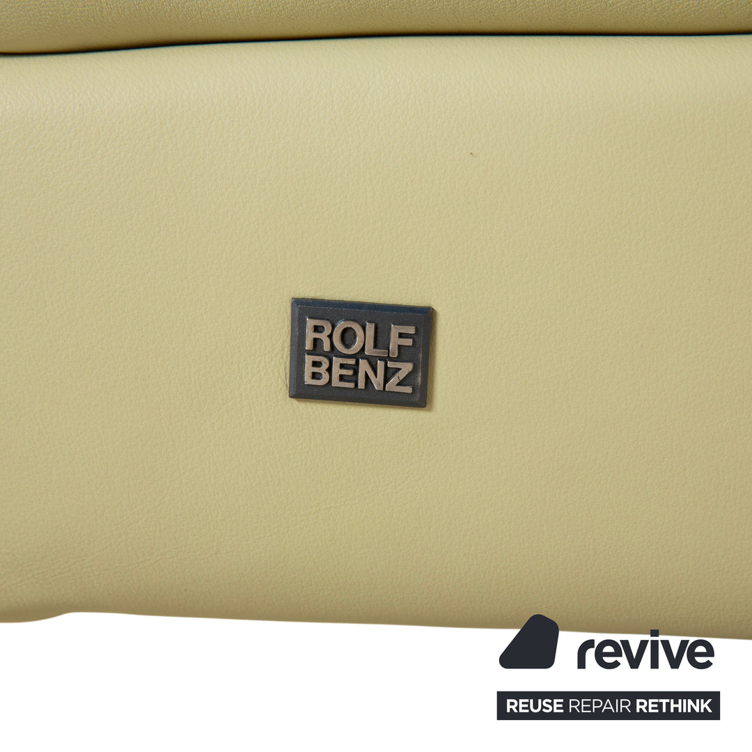 Rolf Benz 3000 Leder Viersitzer Pistazie Grün Sofa Couch