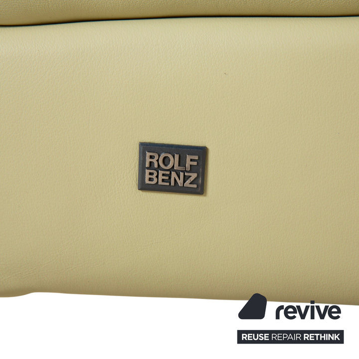 Rolf Benz 3000 Leder Viersitzer Pistazie Grün Sofa Couch