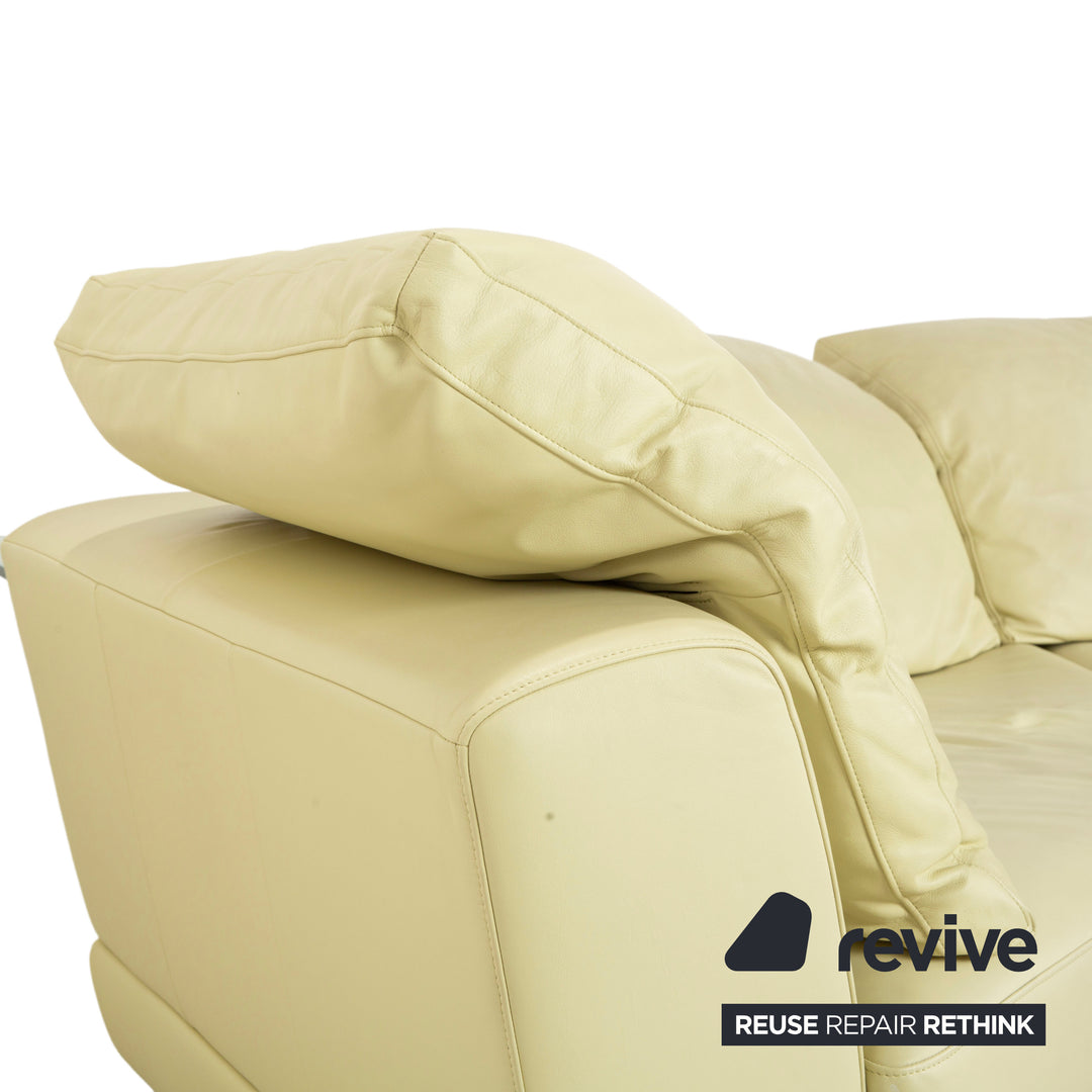 Rolf Benz 3000 Leder Viersitzer Pistazie Grün Sofa Couch