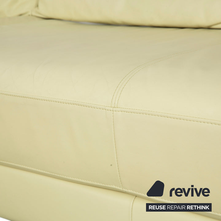 Rolf Benz 3000 Leder Viersitzer Pistazie Grün Sofa Couch