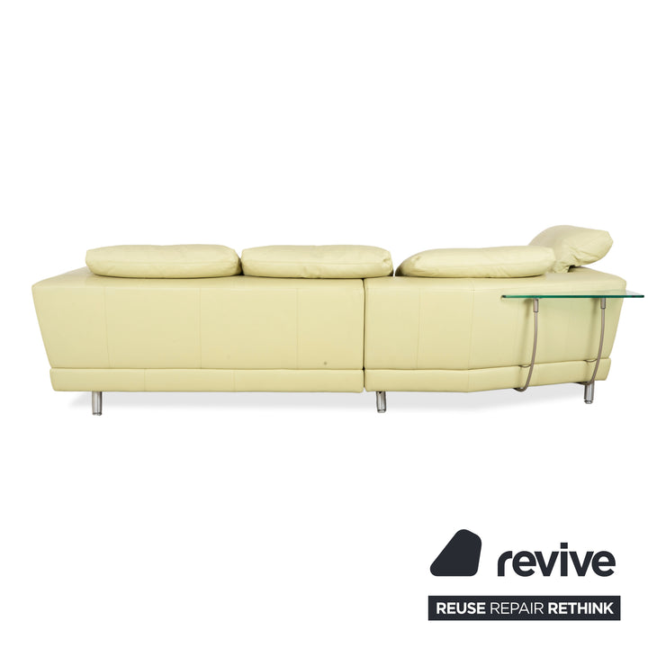 Rolf Benz 3000 Leder Viersitzer Pistazie Grün Sofa Couch