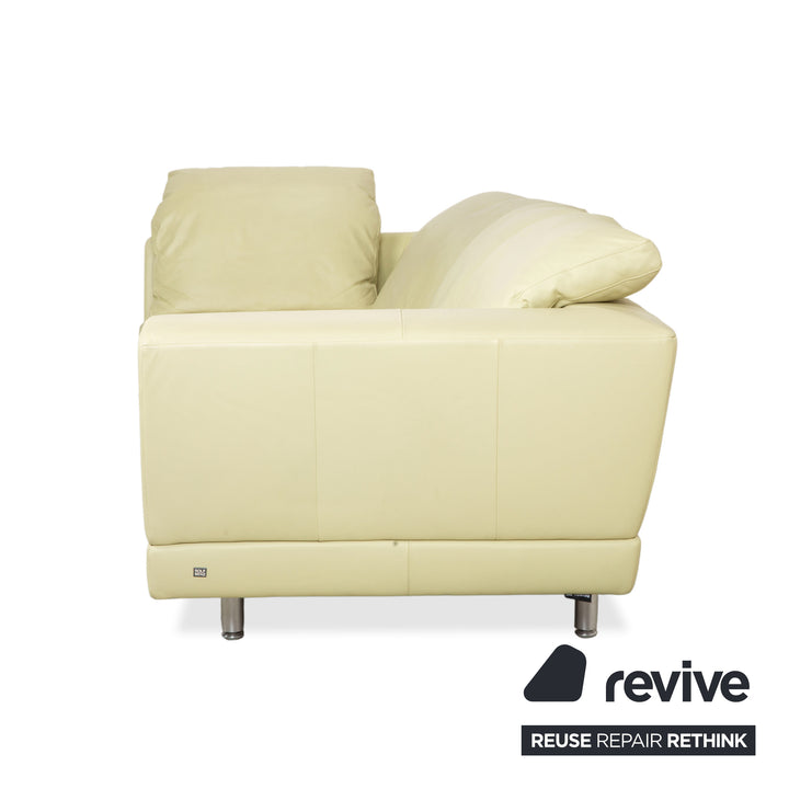 Rolf Benz 3000 Leder Viersitzer Pistazie Grün Sofa Couch