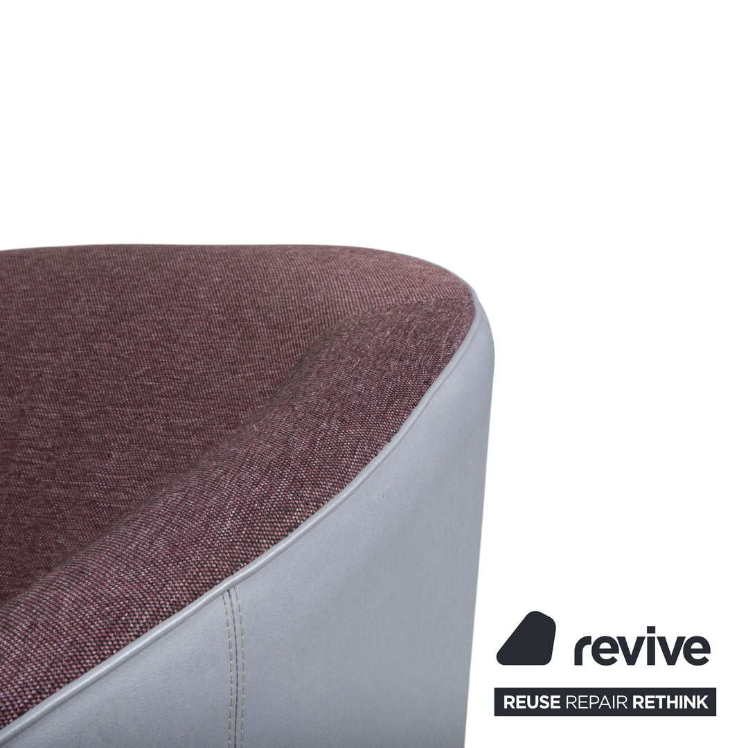 Rolf Benz 310 Sessel Stoff Leder Lila Weinrot Aubergine Hellgrau