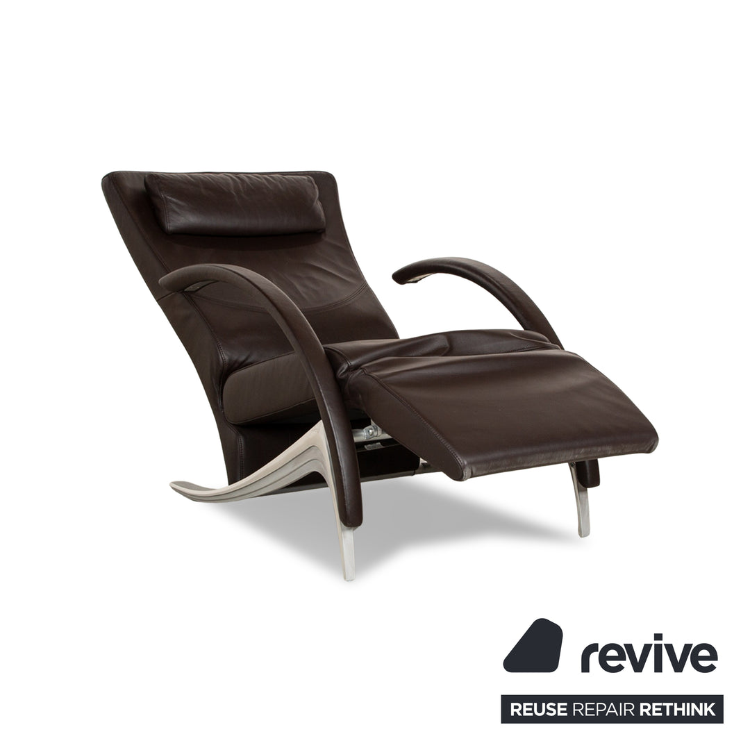 Rolf Benz 3100 leather armchair brown manual function