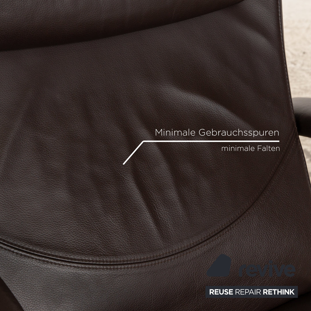 Rolf Benz 3100 leather armchair brown manual function