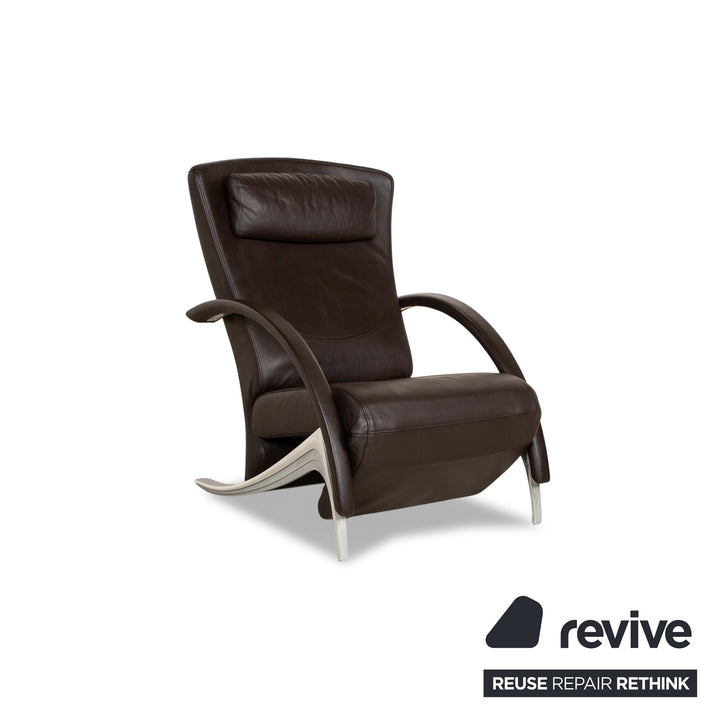 Rolf Benz 3100 Leder Sessel Braun manuelle Funktion
