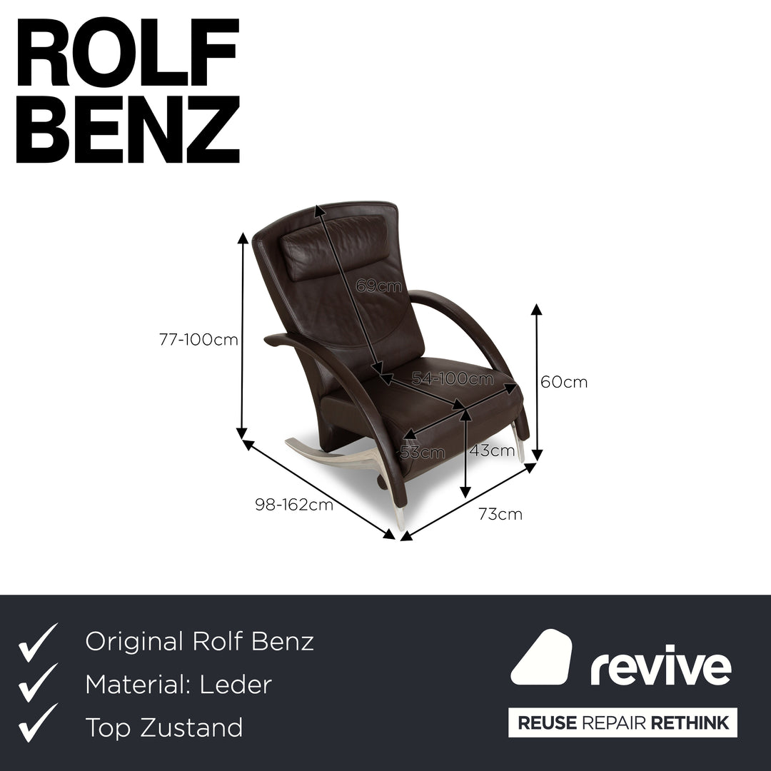 Rolf Benz 3100 leather armchair brown manual function