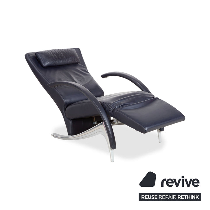 Rolf Benz 3100 Leder Sessel Dunkelblau manuelle Funktion Relaxfunktion