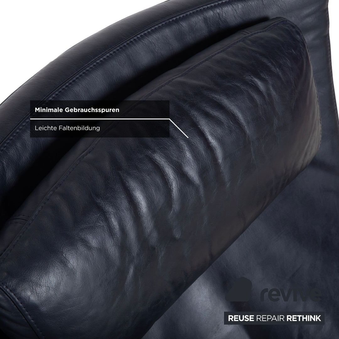 Rolf Benz 3100 Leder Sessel Dunkelblau manuelle Funktion Relaxfunktion