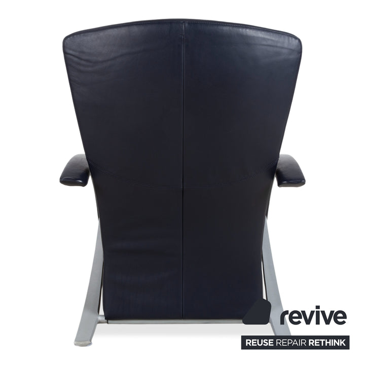 Rolf Benz 3100 Leder Sessel Dunkelblau manuelle Funktion Relaxfunktion