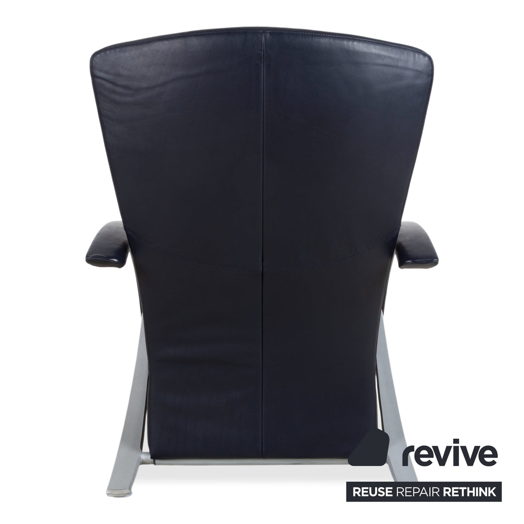 Rolf Benz 3100 Leder Sessel Dunkelblau manuelle Funktion Relaxfunktion
