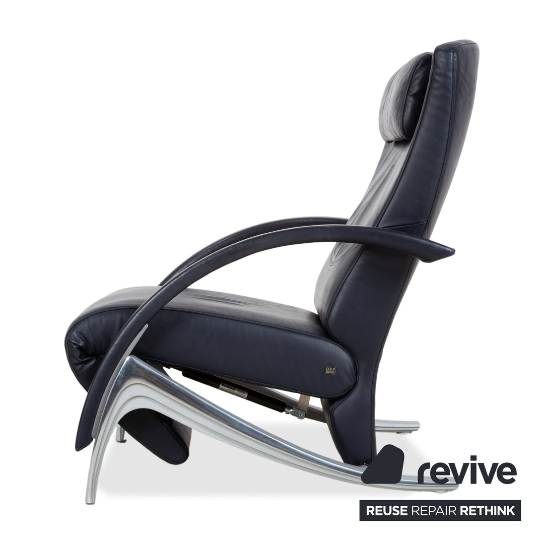 Rolf Benz 3100 Leder Sessel Dunkelblau manuelle Funktion Relaxfunktion