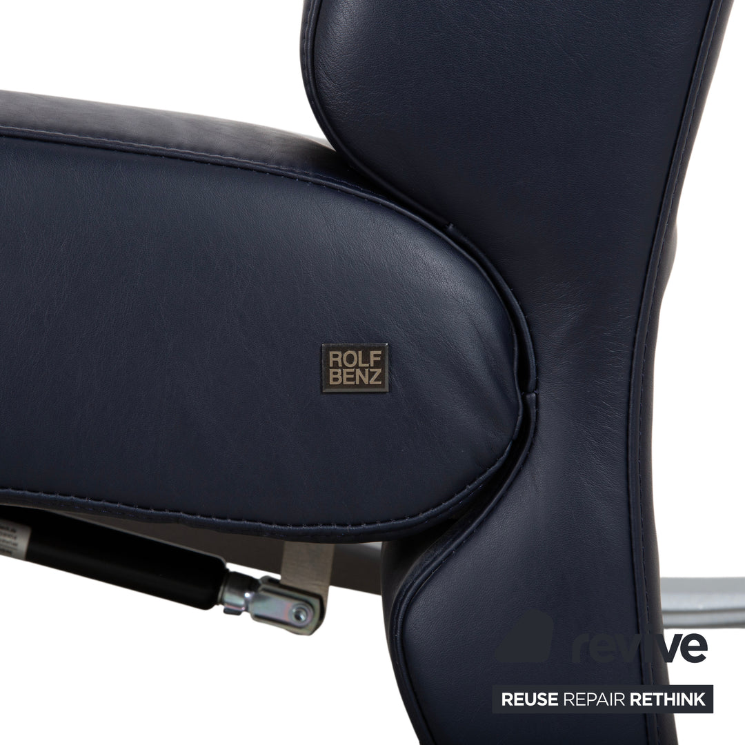 Rolf Benz 3100 Leder Sessel Dunkelblau manuelle Funktion Relaxfunktion