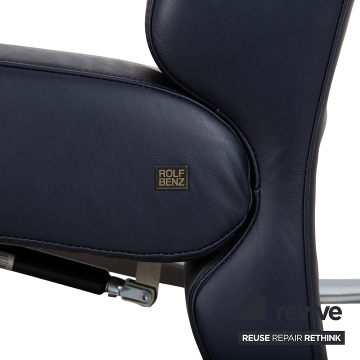 Rolf Benz 3100 Leder Sessel Dunkelblau manuelle Funktion Relaxfunktion