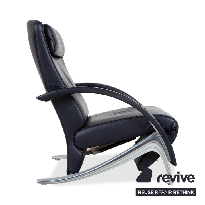Rolf Benz 3100 Leder Sessel Dunkelblau manuelle Funktion Relaxfunktion