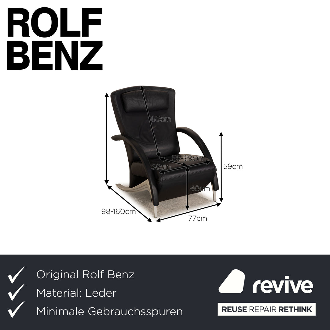 Rolf Benz 3100 Leder Sessel Dunkelblau manuelle Funktion Relaxfunktion