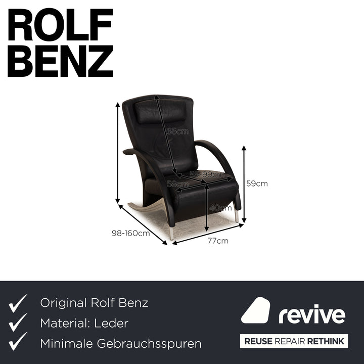 Rolf Benz 3100 Leder Sessel Dunkelblau manuelle Funktion Relaxfunktion