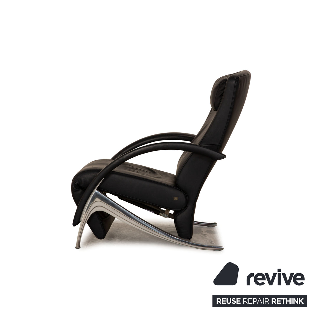 Rolf Benz 3100 Leder Sessel Dunkelblau manuelle Funktion Relaxfunktion