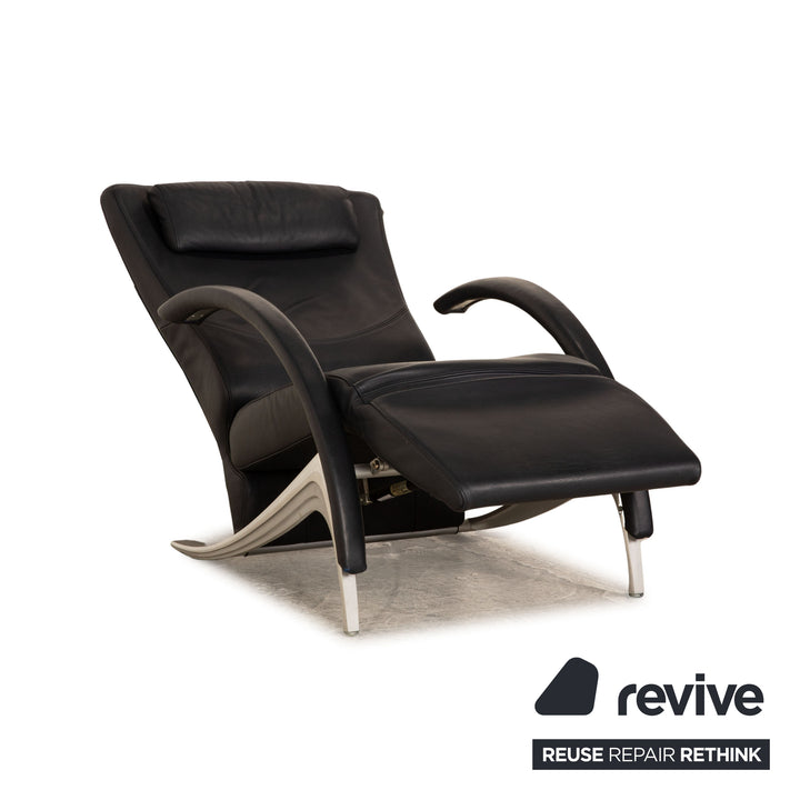 Rolf Benz 3100 Leder Sessel Dunkelblau manuelle Funktion Relaxfunktion