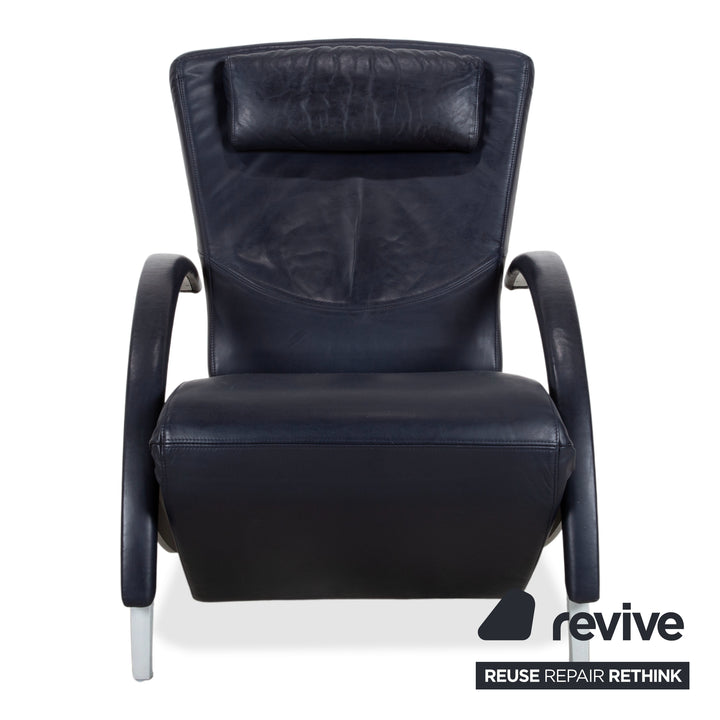 Rolf Benz 3100 Leder Sessel Dunkelblau manuelle Funktion Relaxfunktion