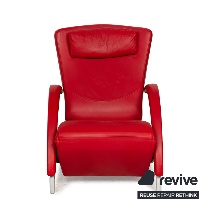 Rolf Benz 3100 Leder Sessel Rot manuelle Funktion Relaxfunktion
