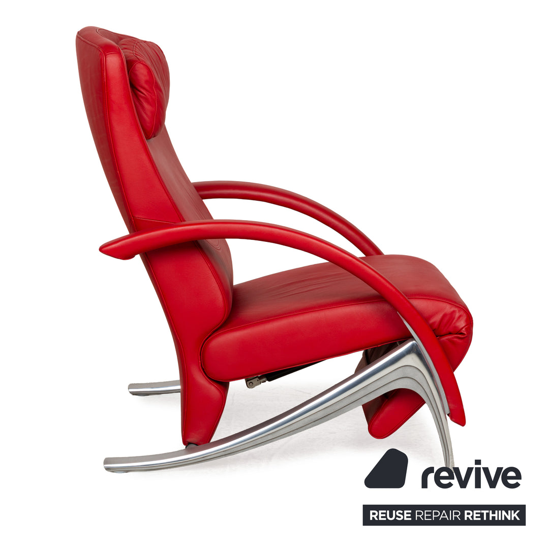 Rolf Benz 3100 Leder Sessel Rot manuelle Funktion Relaxfunktion