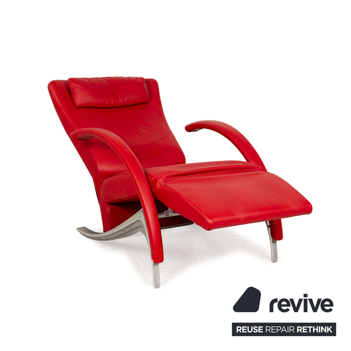 Rolf Benz 3100 Leder Sessel Rot manuelle Funktion Relaxfunktion