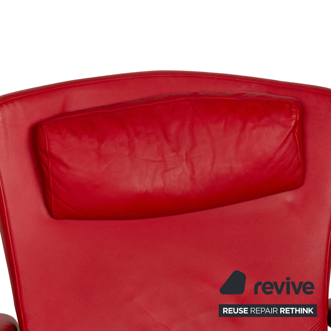Rolf Benz 3100 Leder Sessel Rot manuelle Funktion Relaxfunktion