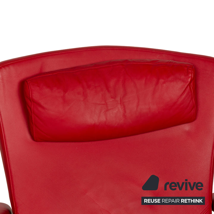 Rolf Benz 3100 Leder Sessel Rot manuelle Funktion Relaxfunktion