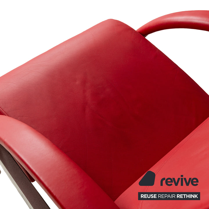 Rolf Benz 3100 Leder Sessel Rot manuelle Funktion Relaxfunktion