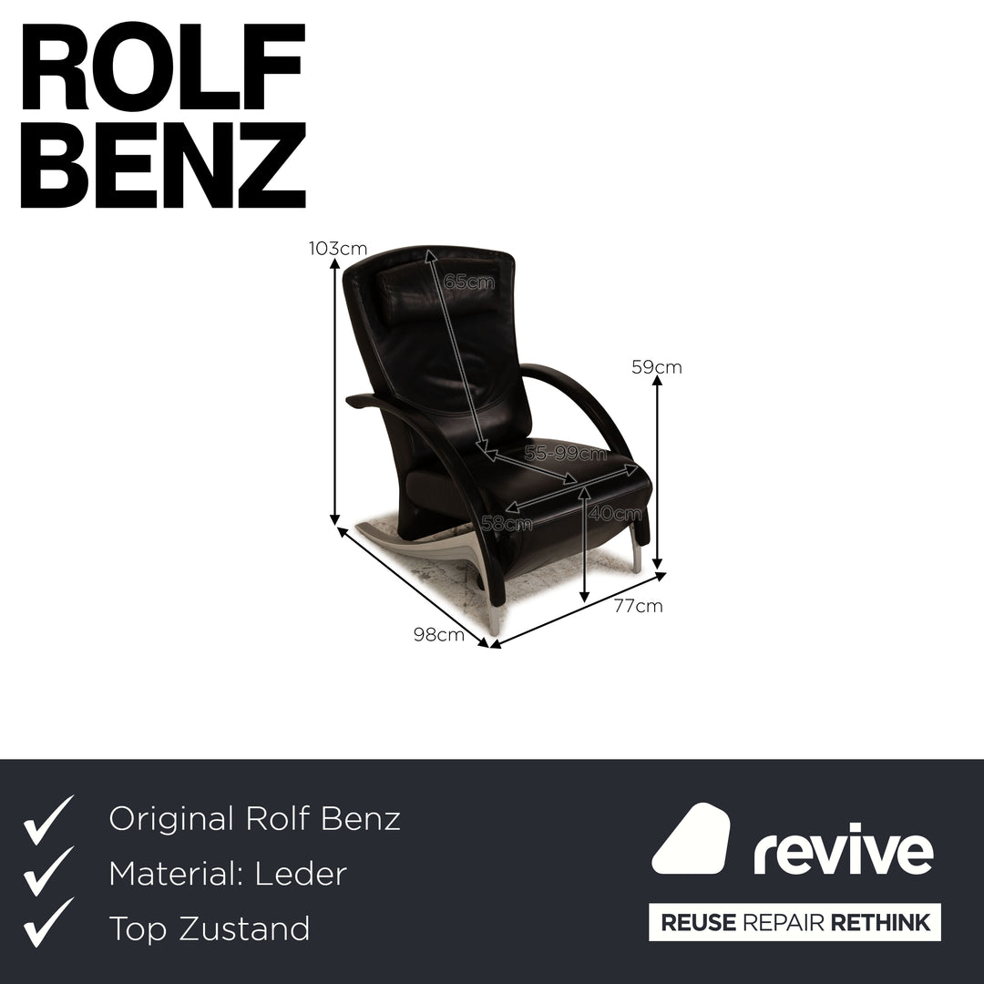 Rolf Benz 3100 Leder Sessel Schwarz