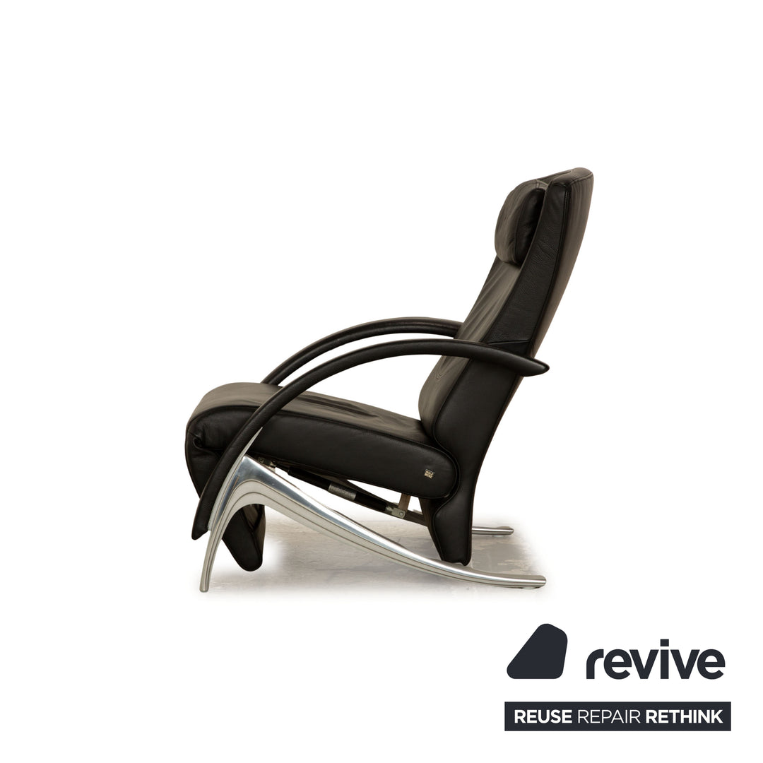 Rolf Benz 3100 Leather Armchair Black manual function