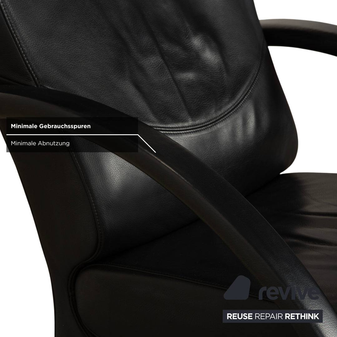 Rolf Benz 3100 Leather Armchair Black manual function