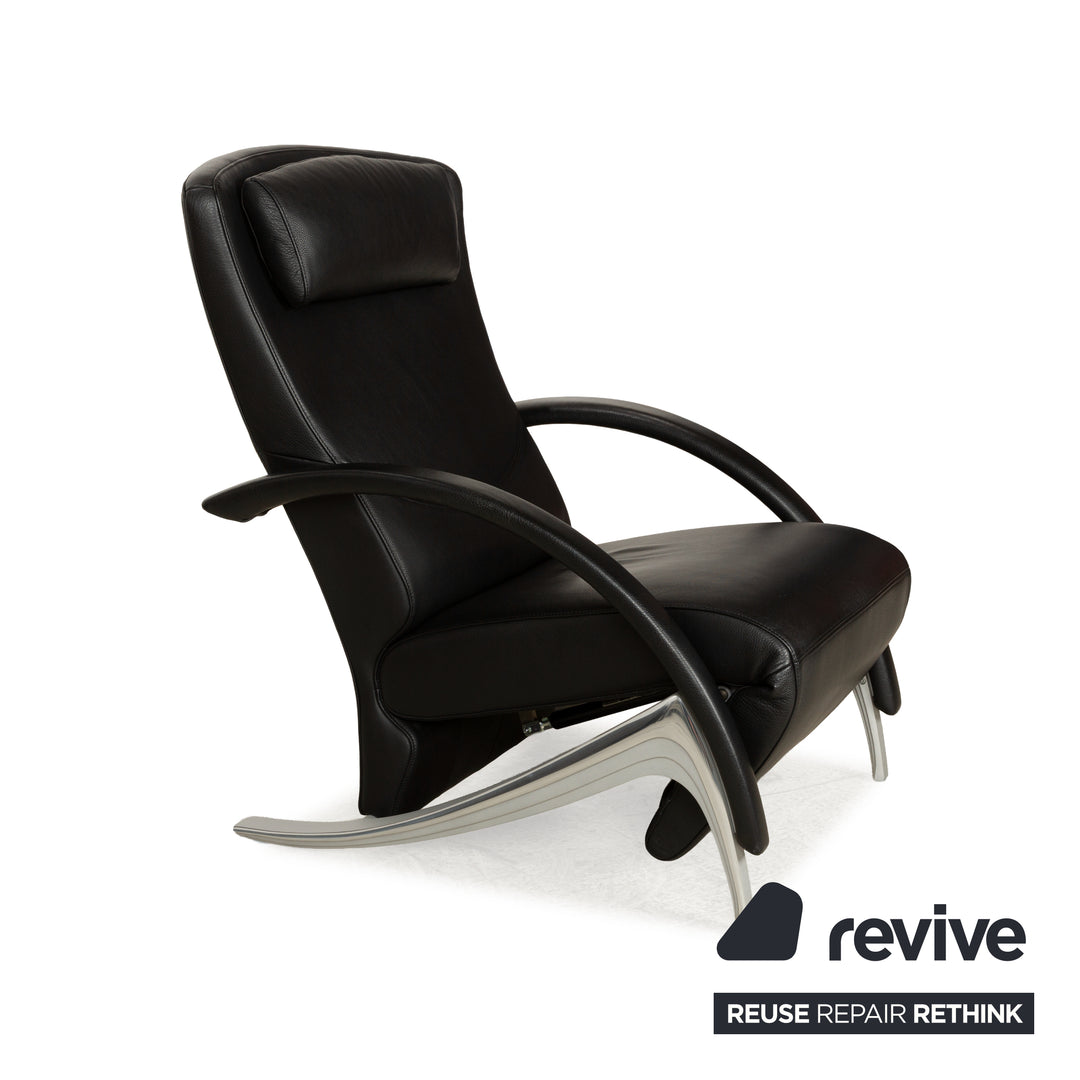 Rolf Benz 3100 Leder Sessel Schwarz manuelle Funktion