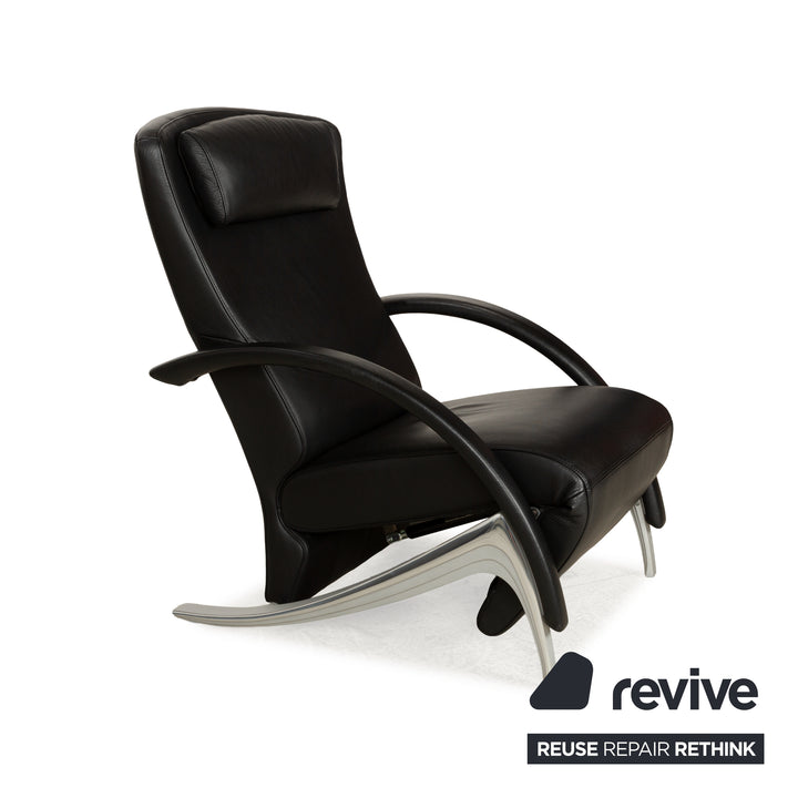 Rolf Benz 3100 Leder Sessel Schwarz manuelle Funktion