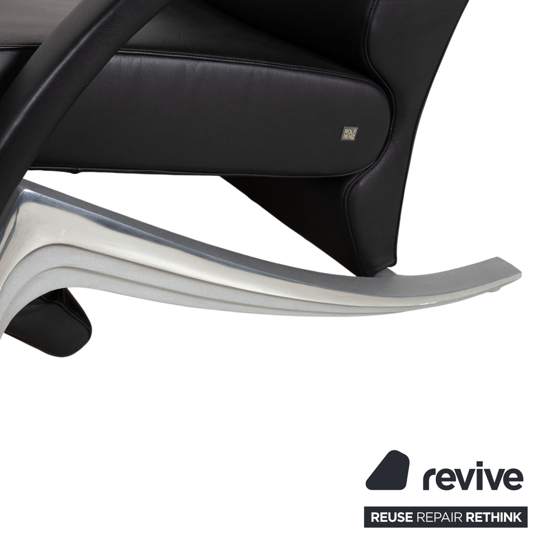 Rolf Benz 3100 Leather Armchair Black manual function