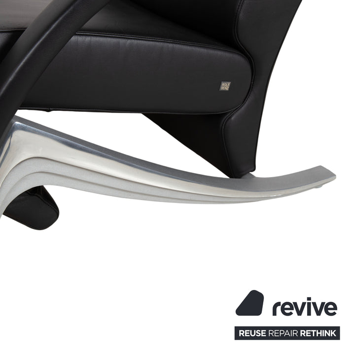 Rolf Benz 3100 Leather Armchair Black manual function