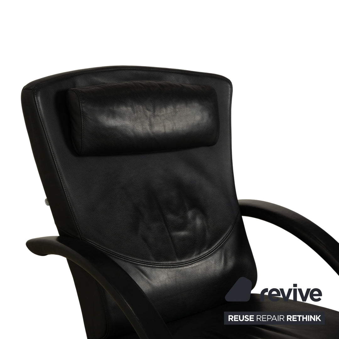Rolf Benz 3100 Leather Armchair Black manual function