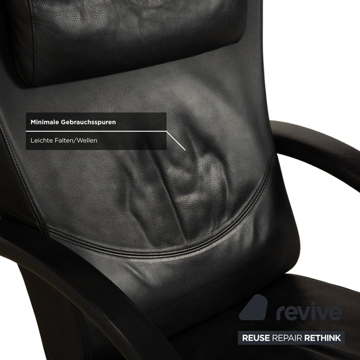 Rolf Benz 3100 Leather Armchair Black manual function