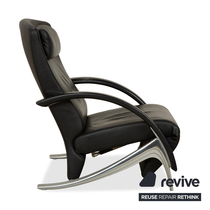 Rolf Benz 3100 Leather Armchair Black manual function