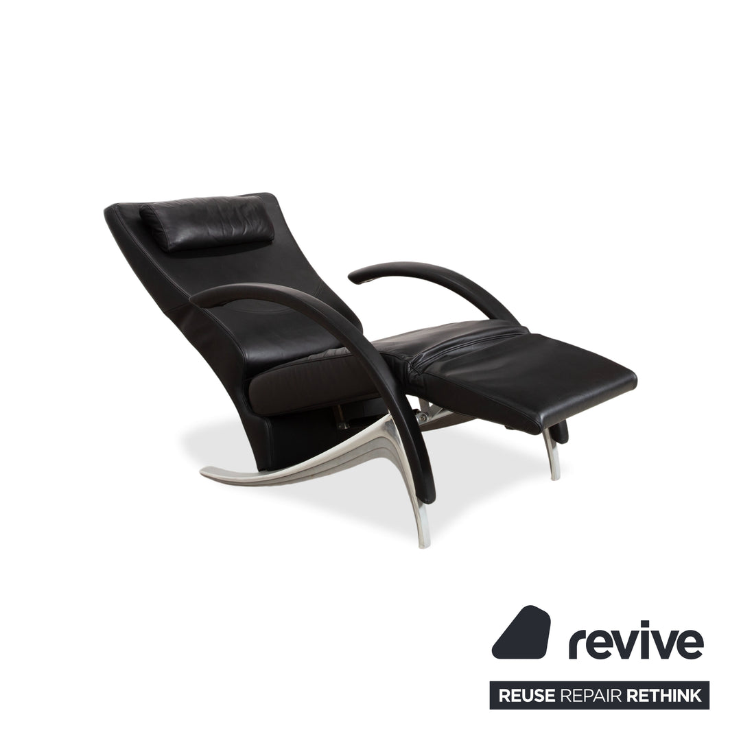 Rolf Benz 3100 Leather Armchair Black manual function