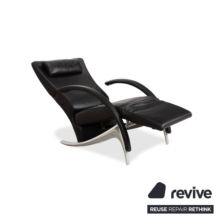 Rolf Benz 3100 Leather Armchair Black manual function