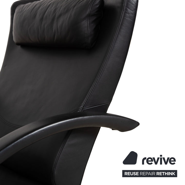 Rolf Benz 3100 Leather Armchair Black manual function