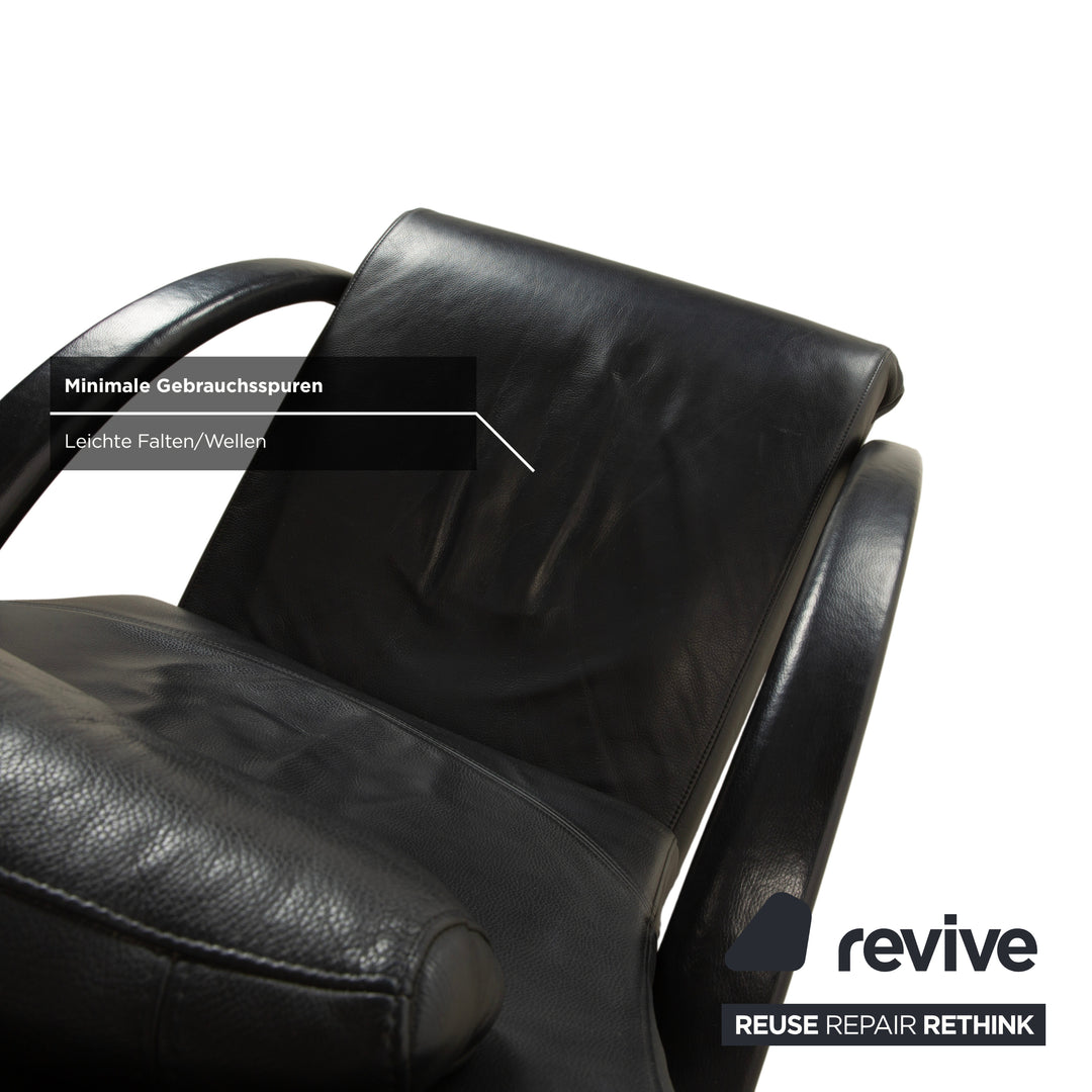 Rolf Benz 3100 Leather Armchair Black manual function