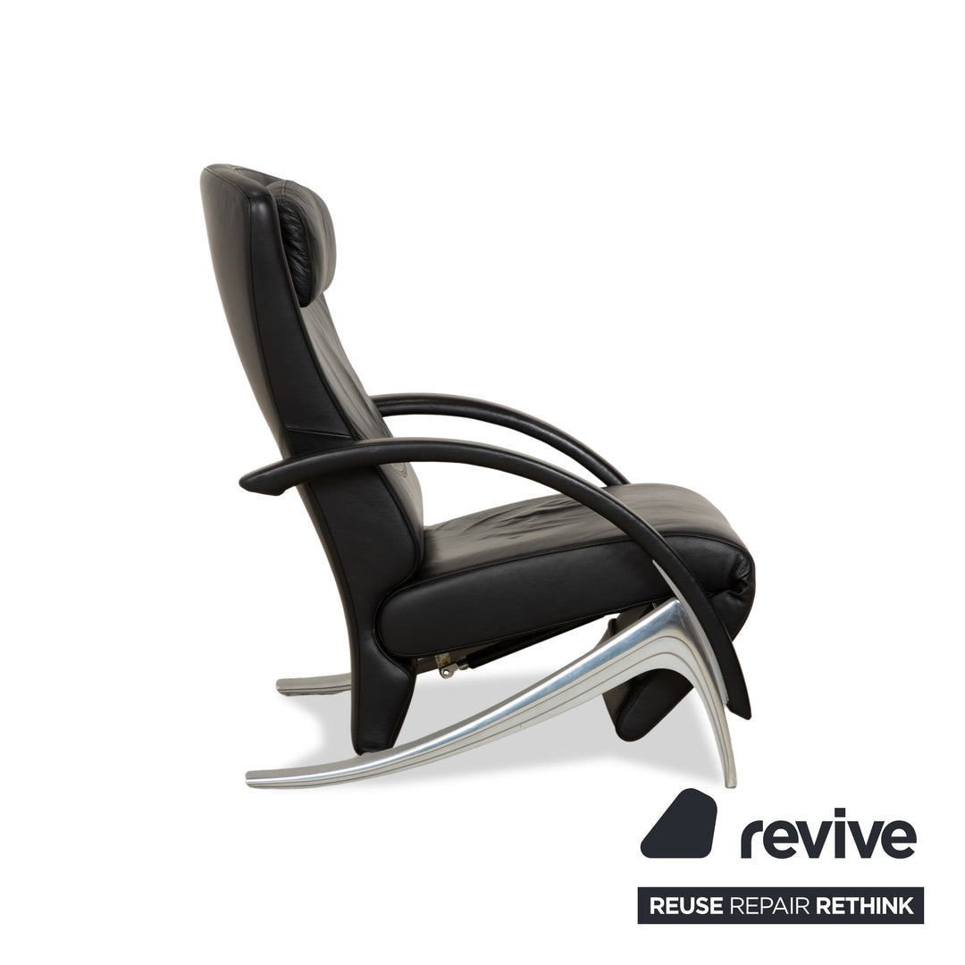 Rolf Benz 3100 Leder Sessel Schwarz manuelle Funktion