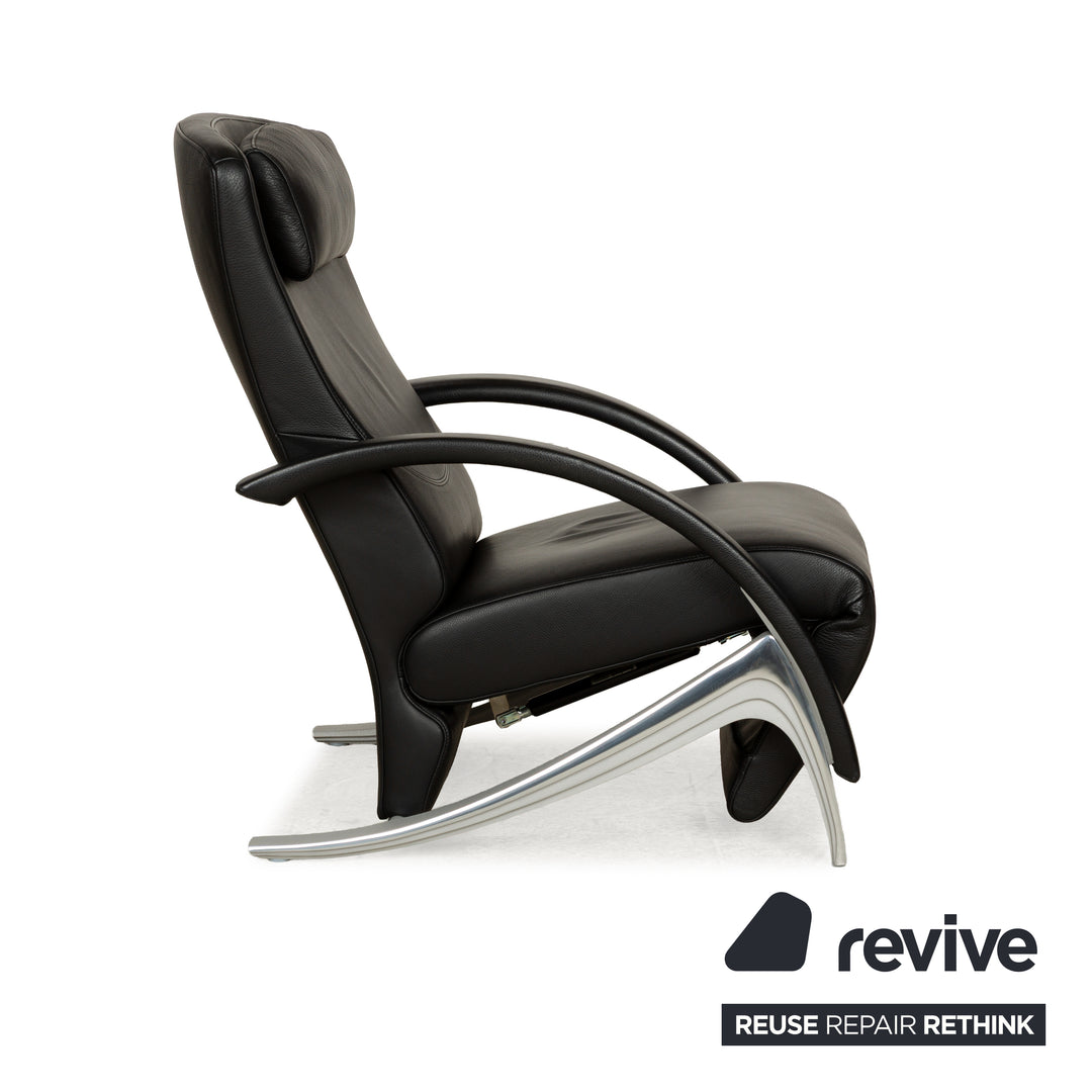 Rolf Benz 3100 Leder Sessel Schwarz manuelle Funktion